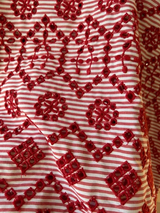 Zara Striped Eyelet Boxy Style Top - Picture 7 of 15